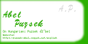 abel puzsek business card